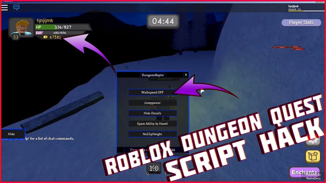 hacks for dungeon quest roblox